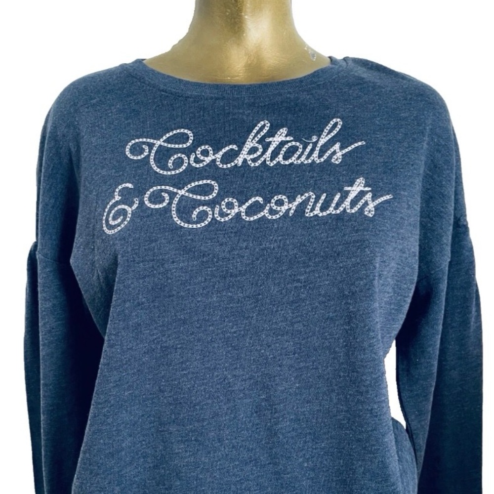 NWT Zoe + Liv COCKTAILS & COCONUTS Resort Style Sweatshirt XXL